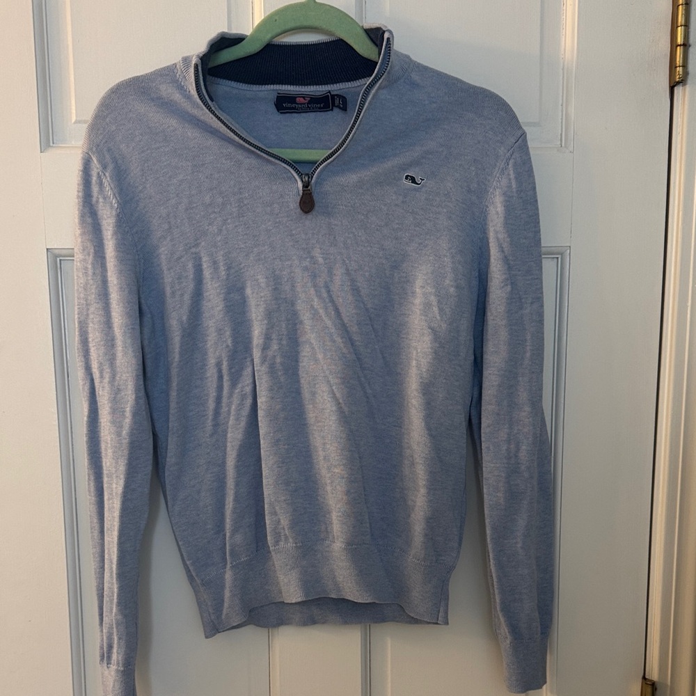 Vineyard Vines Boys Light Blue Zip-Up Sweater
